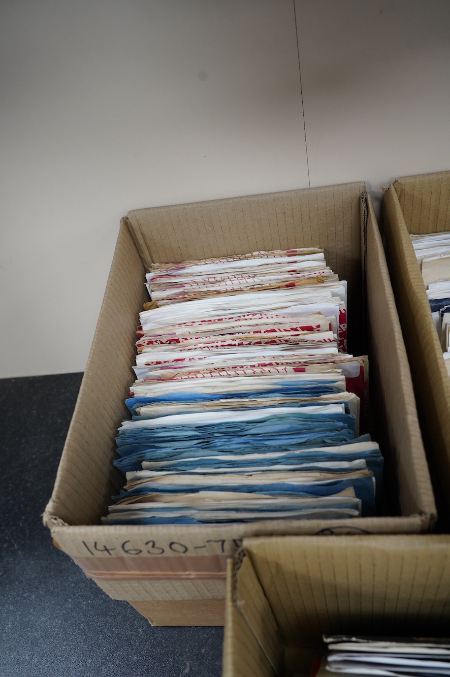 Three boxes of 7” singles on Piccadilly, Rare Earth, Reaction, Red Bird, Pye, Vertigo, etc. labels, artists including; Family, The Jeff Beck Group, Cream, Faithful, Captain Beefheart and His Magic Band, Olivia Newton-Joh